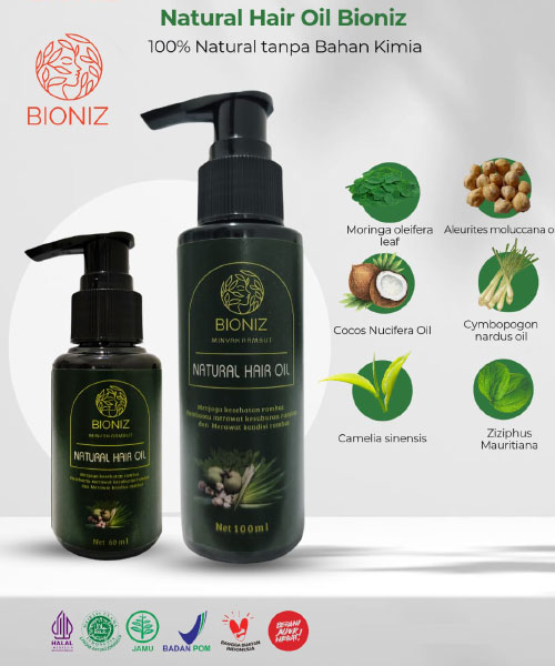 BIONIZ Minyak rambut herbal alami